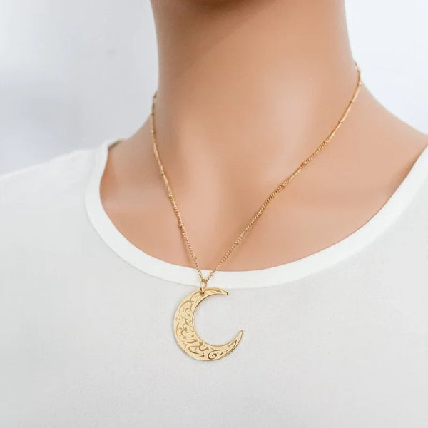 Arabic Moon Necklace For Women
